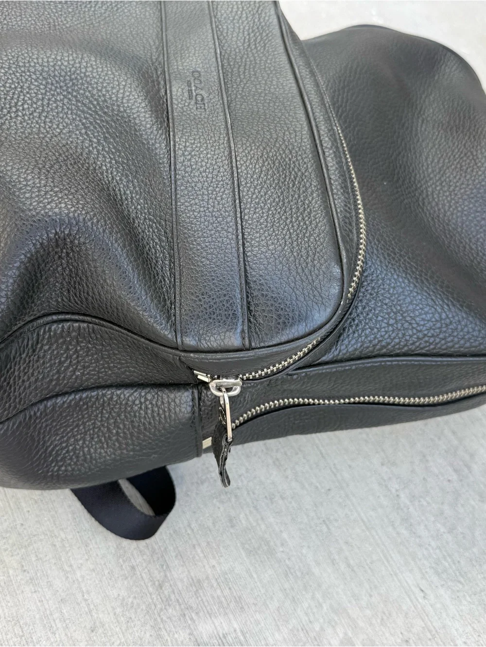 Coach Black Pebbled Leather Backpack
